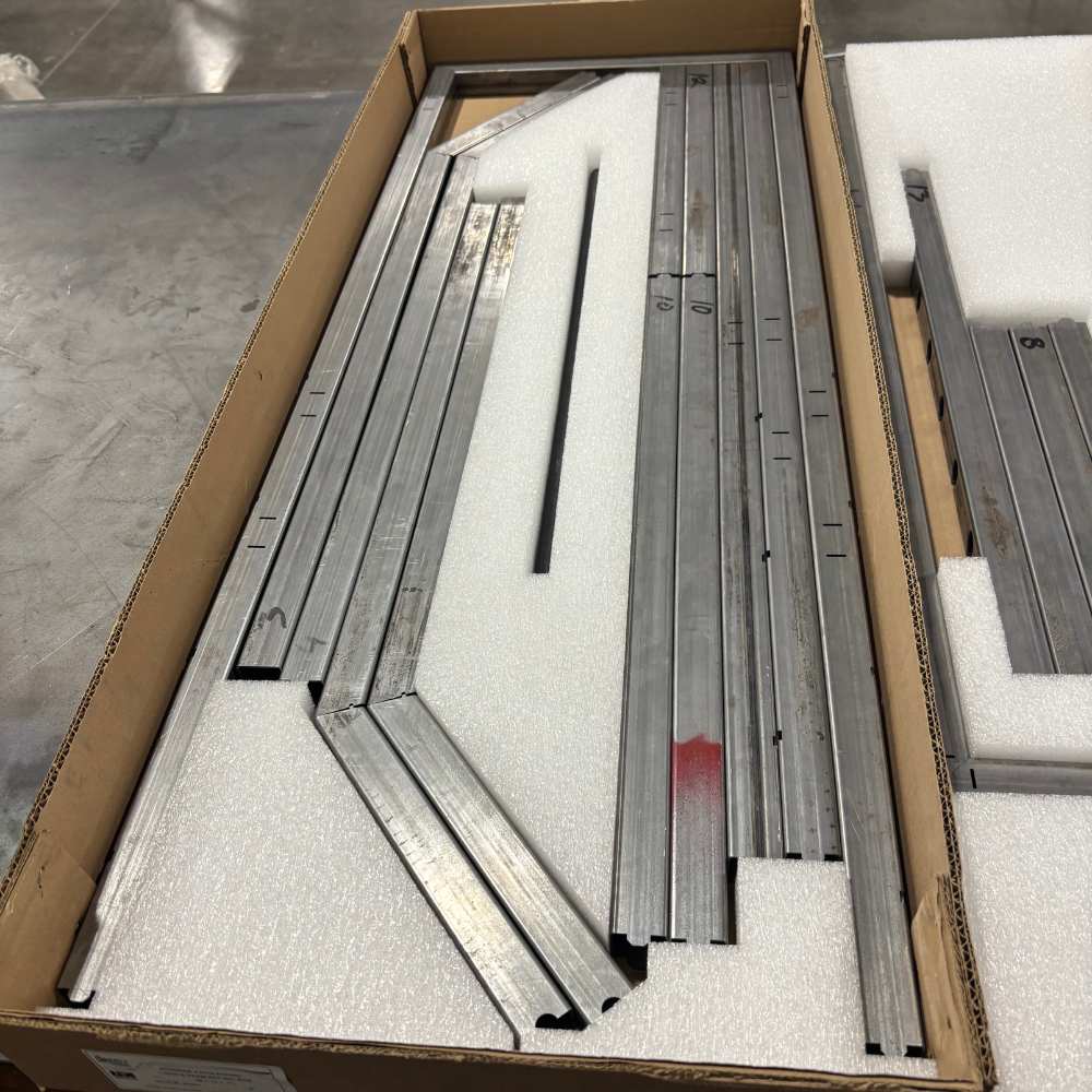 Additional frame components for DIY Hogue Rugged Welding Cart shipped in box